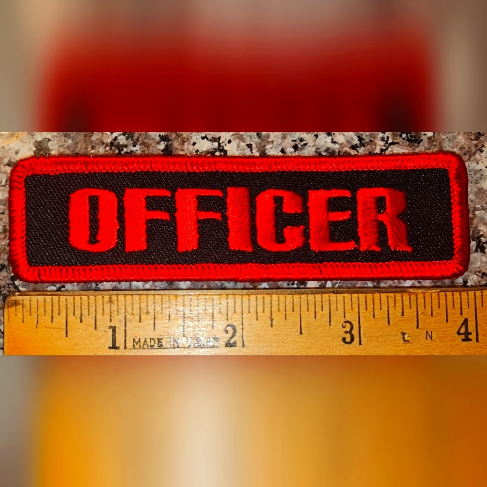 Lip Bomb Embroidered OFFICER motorcycle patch